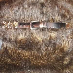 Genuine leather skull and bones belt